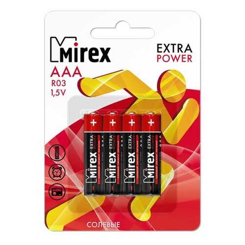 Батарейка солевая Mirex R03/AAA 1,5V 4 шт в Miele
