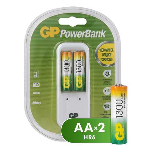 Зарядное устройство + аккумуляторы GP PB410GS130-2CR2 AA 2 шт. 1300 mAh в Miele