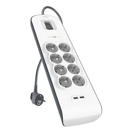 Сетевой фильтр Belkin BSV804vf2M, 8 розеток, 2 м, White в Miele