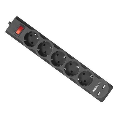 Сетевой фильтр Defender DFS 753, 5 розеток, 3 м, Black в Miele
