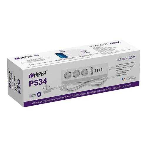 Сетевой фильтр Hiper IoT PS34, 3 розетки, 3 м, White в Miele
