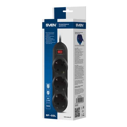 Сетевой фильтр Sven SF-03L, 3 розетки, 5 м, Black в Miele