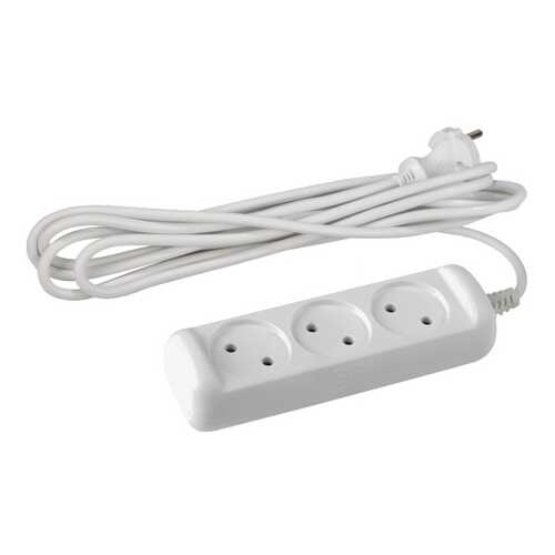 Удлинитель ЭРА U-3-5m, 3 розетки, 5 м, White в Miele