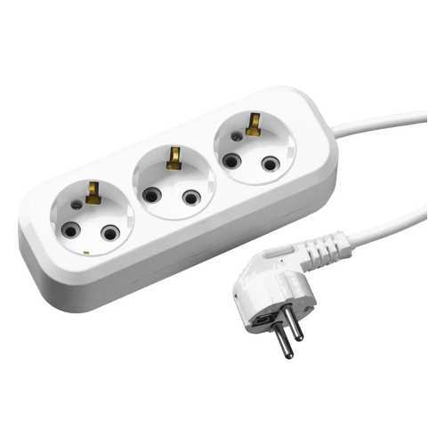 Удлинитель Сибин 55034-5, 3 розетки, 5 м, White в Miele