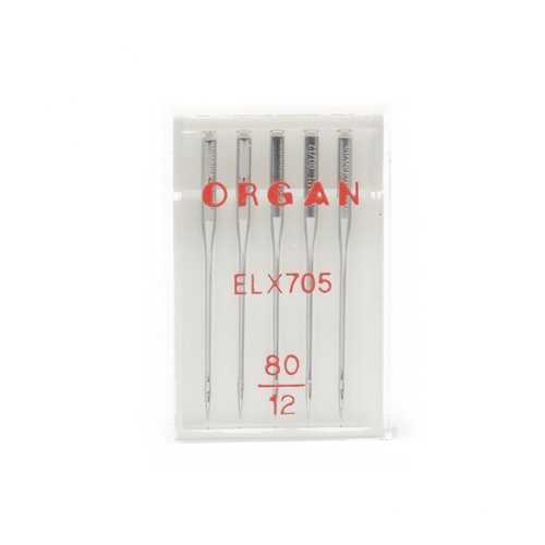 Иглы Organ для распошивальных машин EL x 705 №80 для БШМ упак,5 игл в Miele